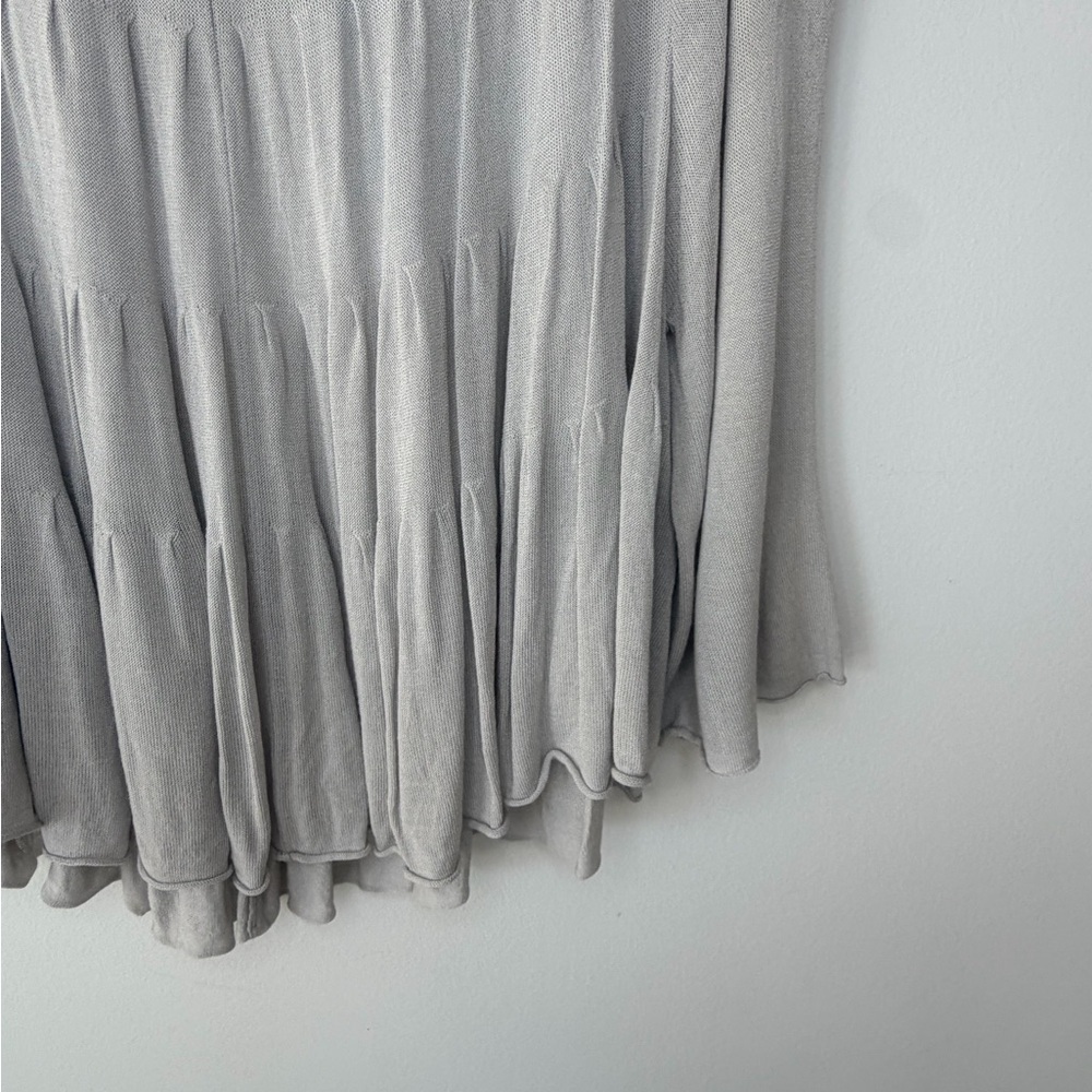 LINE Flowy Mesh Blouse – Grey – Size S – Elegant Draped Top - Picture 13 of 17